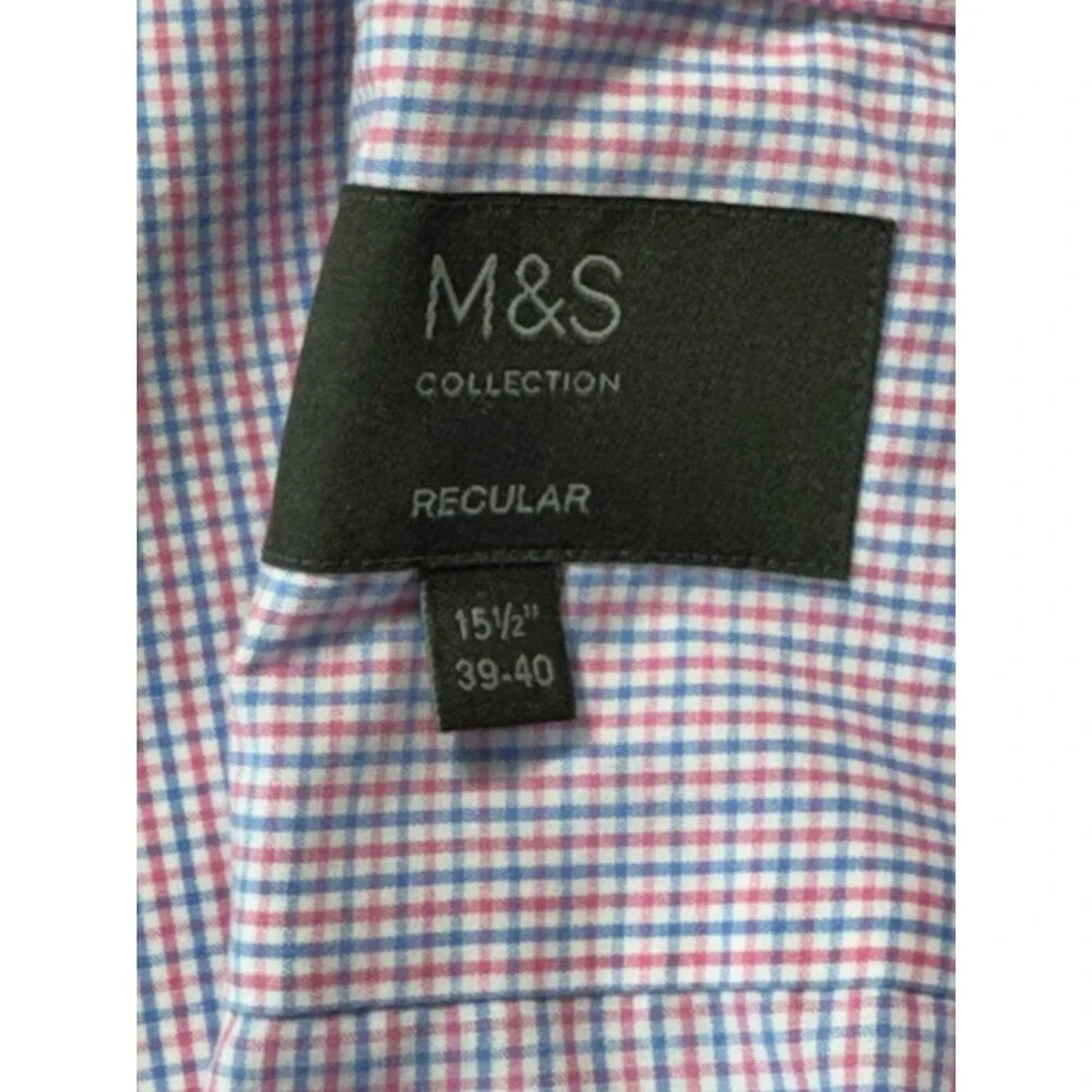 Marks & Spencer Men's Pastel button down Dress Shirt Bundle, Light Pink Blue